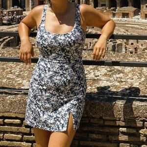 Delft Blue Summer Mini Dress